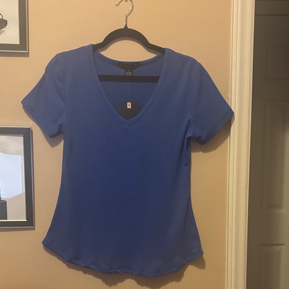 Blue V-Neck Women's Top